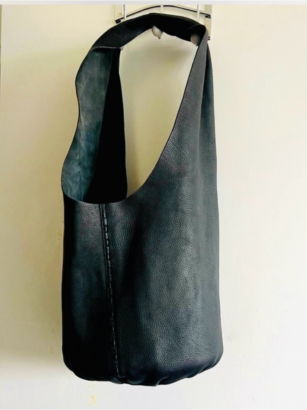 OMBELINE PEBBLE LEATHER HOBO BAG